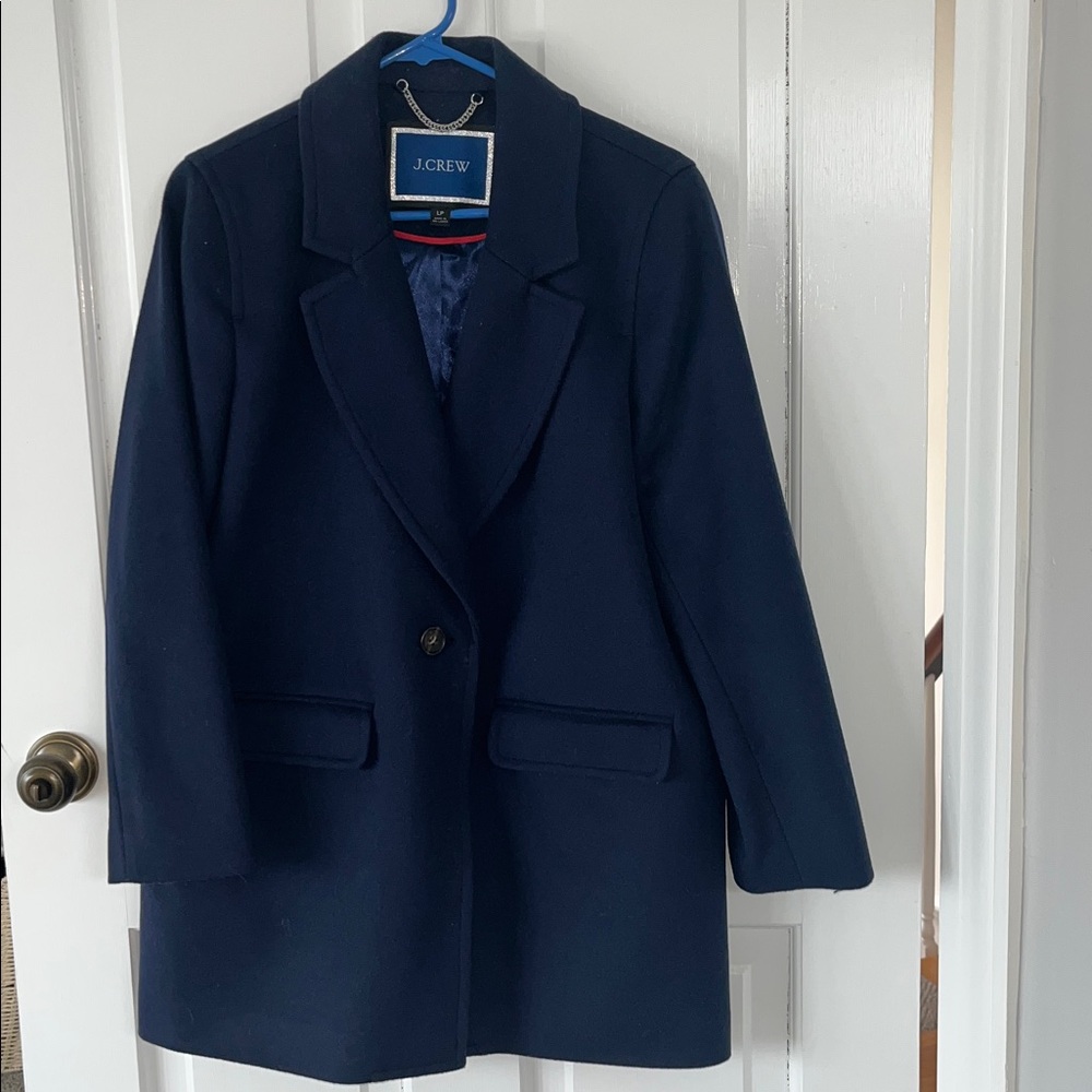 J. Crew Navy Blazer Coat LP
